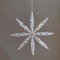 Eisblume Ø 9, 5cm Aus Kristallperlen | Weihnachtsstern Perlen Perlenstern Transparent Schneeflocke Glas Weihnachtsdeko Holiday Decor Eisblume Ø 9, 5cm Aus Kristallperlen | Weihnachtsstern Perlen Perlenstern Transparent Schneeflocke Glas Weihnachtsdeko Holiday Decor von SandraHofmannDecor