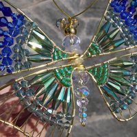 Gartenstecker Schmetterling Aus Draht & Glas | Gartendeko Gartenkunst Sonnenfänger Garten Kupferdraht Gartenfigur Blau Geschenk von SandraHofmannDecor