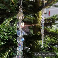 Große Eiszapfen Aus Glas | Weihnachtsdeko Fenster Christbaumschmuck Perlen Fensterdeko Weihnachten Deko Winterhochzeit 14 cm von SandraHofmannDecor