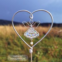 Herzstecker Mit Engel Aus Glas & Draht | Gartenstecker Herz Grabdeko Schutzengel Geschenk Weihnachtsengel Weihnachtsschmuck Trauerdeko Herzstecker Mit Engel Aus Glas & Draht | Gartenstecker Herz Grabdeko Schutzengel Geschenk Weihnachtsengel Weihnachtsschmuck Trauerdeko von SandraHofmannDecor