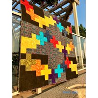 Überwurf Quilt, Regenbogen Plus Handgemachte Bettwäsche, Modern, Jungen Originelles Design, Wie Abgebildet von SandraJaneQuilts