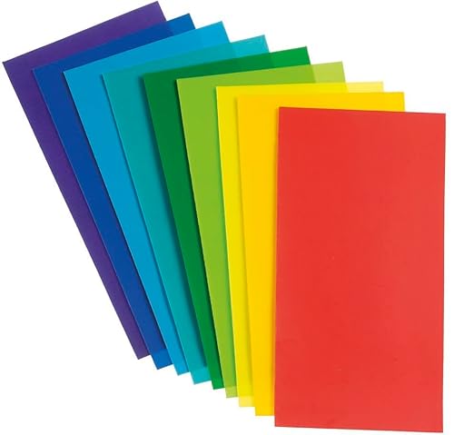 Sandras-Bastelladen 10er Set Kerzen Verzierwachsplatten - 200 x 100 x 0,5mm Regenbogen Farben Sortiert von Sandras-Bastelladen