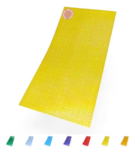 Sandras-Bastelladen - Holo Glimmer - Kerzen Verzierwachsplatte - 200 x 100 x 0,5mm Gelb von Sandras-Bastelladen