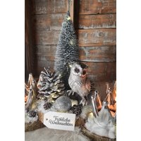 Weihnachten Eule Advent Adventskranz Silber Weiss Mit Led von Sandras4SeasonDeko
