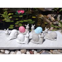 Kleines Schnecken-Paar Aus Beton, Schneckenfigur, Garten Beton Deko von SandrasKreativStube