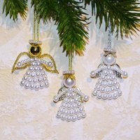 Perlenengel Weiß 2Er-Set/Christbaumschmuck Engel Gold Oder Silber Weihnachten Aus Perlen von SandrasKreativStube