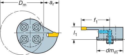 Sandvik Coromant rag551.31–251214–30 T-Max q-cut Kopf für Nuten von Sandvik Coromant