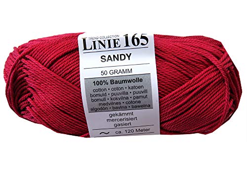 Sandy Garn Rot 165" Ruby 95 100% Baumwolle von ANGEL CITIZ
