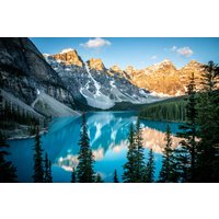 Sonnenaufgang Am Moraine Lake, Banff-Nationalpark, Kanada, Landschaftsdruck, Kunstdruck Auf Leinwand, Wanddekoration Für Zuhause, Wohnzimmer von SandyDobbsPhoto