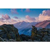 Rocky Mountain National Park Rock Cut Sunrise, Colorado Landschaftsfoto, Große Leinwand-Wandkunstdrucke von SandyDobbsPhoto