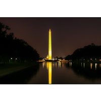 Washington Monument Night Reflection, Dc Druck, Leinwand Wandkunst von SandyDobbsPhoto