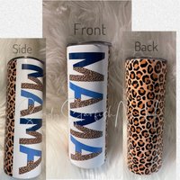 Half Leopard Blau Mama Becher 20Oz Sublimation Kann Jeden Namen Individuell Machen von SandyStarfishNH