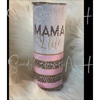 Mama Life Leopard Pink Gold Sublimation Becher 20Oz von SandyStarfishNH