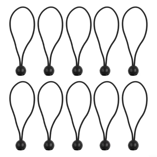 10 x Bungee-Schnurbinder mit Fahnenmast-Clips zur sicheren Befestigung von Windsäcken und Planen von Sandyseptember