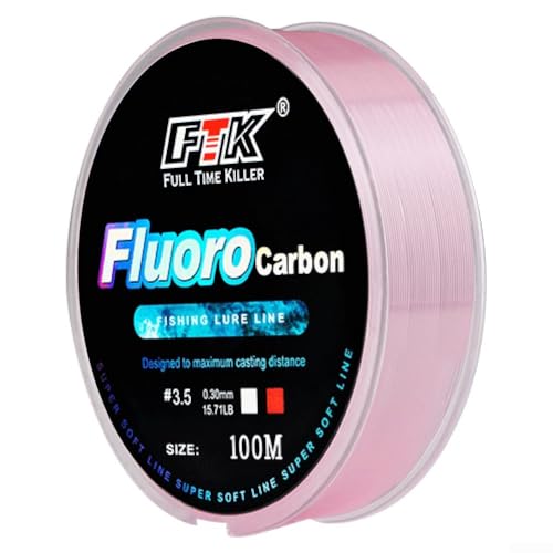 100M Fluorocarbon Angelschnur Low Visibility Leader for Angler's Success 4 1334 14.5 kg High Performance (2.5-0.26mm-5.4 kg Pink) von Sandyseptember