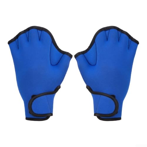 2 mm Schwimmhandschuhe mit gewebten Fingern für verbesserten Wasserantrieb, geeignet für Schwimmen, Rafting, Surfen und andere Wassersportarten (L blau) von Sandyseptember