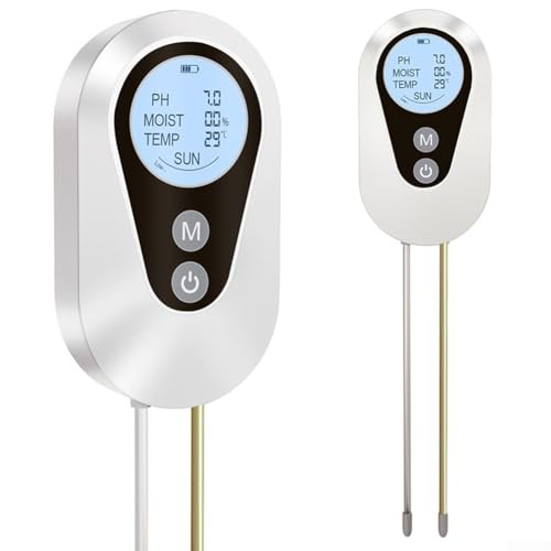 4-in-1 Bodentest-Set mit Feuchtigkeits-, pH-, Temperatur- und Sonnenlichtmessgerät zur Überwachung von Garten-, Rasen- und Bauernhofbodenbedingungen von Sandyseptember