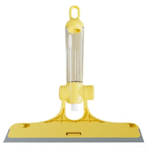 4 in 1 Fenster- und Glasabzieher Reinigungswerkzeug mit Sprüh- und Schaberfunktion für Auto, Haus und Dusche Anwendungen (Gelb) von Sandyseptember