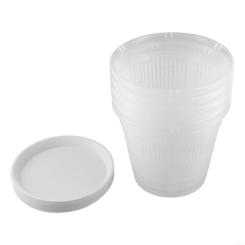 5 transparente Orchideentöpfe mit Drainagelöchern und Untertassen, um den richtigen Wasserfluss zu bieten und die Wurzelentwicklung zu unterstützen (19 cm) von Sandyseptember