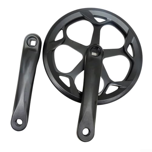 52T Kettenblatt Single Speed Kurbelgarnitur mit 165 mm Kurbelarm für Vierkantloch-Tretlager-Fahrräder, geeignet für Elektro-, Straßen-, Berg- und Fixie-Fahrrad-Ersatz von Sandyseptember