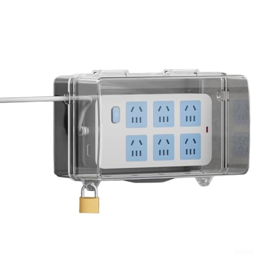 Abschließbare und wasserdichte elektrische Verlängerungsbox für den Außenbereich mit 48 Ausgangslöchern für sichere und zuverlässige Stromversorgung (S Transparent) von Sandyseptember
