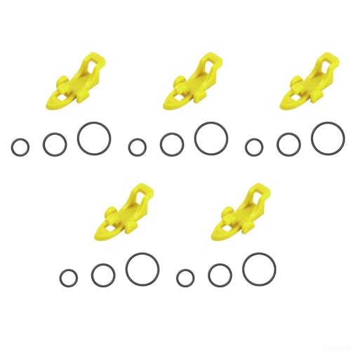 Angelruten-Haken-Halter, 5 Stück, Kunststoff-Köderwerkzeug, Zubehör, entworfen, um falsche Köder zu sichern und Rutengriffe zu schützen (gelb) von Sandyseptember