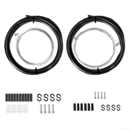 Brems- und Schalthebel-Set für Rennräder und Mountainbikes, mit verbessertem PVC-Rohr und Stahlseil für verbesserte Gangschaltung und Bremsen (schwarz) von Sandyseptember
