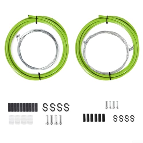 Brems- und Schalthebel-Set für Rennräder und Mountainbikes, mit verbessertem PVC-Rohr und Stahlseil für verbesserte Schaltung und Bremsen (grün) von Sandyseptember
