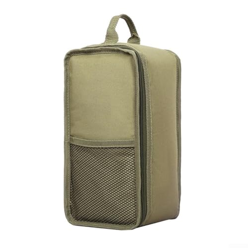 Camping-Laternen-Aufbewahrungstasche mit 5 l Volumen, strapazierfähiges 600D-Polyester-Material, Tragegriff, Klappdeckel-Design und Netztasche vorne für kleine Aufbewahrung, Größe 15 x 13 x 27 cm von Sandyseptember