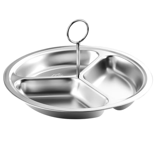 Dampfgarer aus Edelstahl mit drei Fächern und abnehmbarem Griff für sichere und bequeme Verwendung beim Schnellkochen und Servieren (19,3 cm) von Sandyseptember