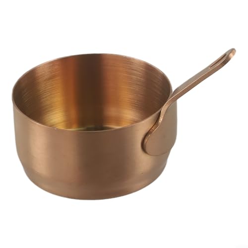Edelstahl 100 ml Saucenpfanne mit langem Griff für sichere und bequeme Verwendung (Bronze L) von Sandyseptember