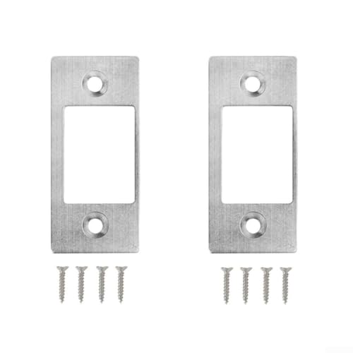 Edelstahl-Schließblech mit schmaler Kante für Riegel-Fehlausrichtungslösung (2 Stück, Silber und Schrauben) von Sandyseptember