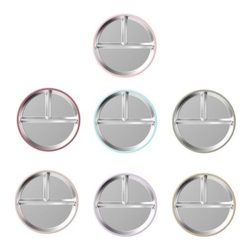 Edelstahl-Teller für Kleinkinder, geteilte Abschnitte mit zuverlässigem Saugfuß (Rotwein) von Sandyseptember