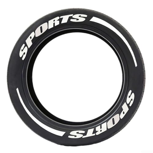 Für Autos und Motorräder, 4er-Set mit Buchstaben-Aufklebern, aus PVC, resistent gegen Verschleiß und Verformung, kompatibel mit den meisten Reifengrößen (weiß) von Sandyseptember