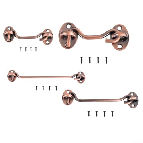 Haken-Ösenriegel aus Edelstahl für Kabinenhaken, Schiebetürsicherheit, Schranktüren, Torschlösser und Schränke mit Montagezubehör (10,2 cm) von Sandyseptember