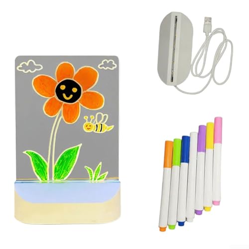 Kreatives Acryl-Zeichenbrett mit warmem Nachtlicht und USB-Kabel für Kinder, unterstützt fantasievolles und interaktives Zeichnen (vertikal) von Sandyseptember
