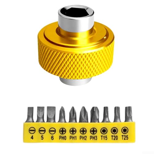Magnetischer 14-Zoll-Antrieb, kurzer Schraubendreherschlüssel inklusive 10 Bits, Stahlmaterial für Rostschutz und Funktionen, entworfen für Wartung und Reparatur, passend für 1/4-Zoll-Antriebsadapter von Sandyseptember