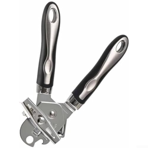 Manueller Dosenöffner aus Edelstahl mit Sicherheitsmagnet, um das Herunterfallen des Deckels zu verhindern, ergonomischer, rutschfester Griff für bequeme Nutzung, und Mehrzweck-Flaschenöffner (einer) von Sandyseptember