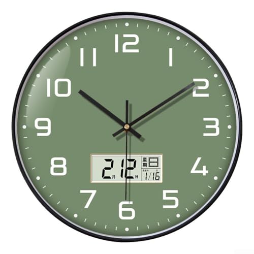Minimalistische digitale Wanduhr mit Kalender und Temperaturanzeige, leiser Betrieb für Schlafzimmer, Wohnzimmer, Arbeitszimmer (C) von Sandyseptember