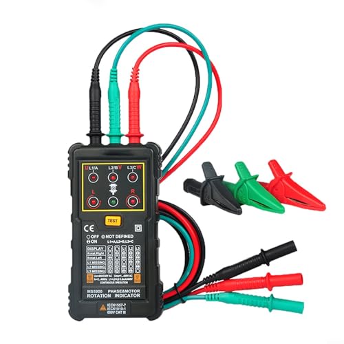 PM5900 Motor Phasenprüfer mit berührungsloser Rotationserkennung und visuellen Indikatoren zur schnellen Diagnose von Motorverdrahtung und Phase PM5900 Motor Phasenprüfer mit berührungsloser Rotationserkennung und visuellen Indikatoren zur schnellen Diagnose von Motorverdrahtung und Phase von Sandyseptember