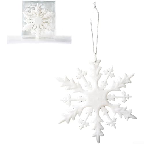 PVC-Schneeflocken-Hängeornamente, 6 Stück, nordische Weihnachten für Baumschmuck für den Innenurlaub (weiß) von Sandyseptember