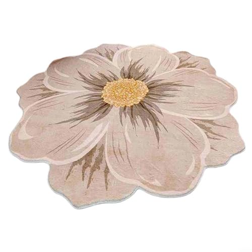 Sandyseptember 40 x 40 cm Blumenform Bodenmatte, Kaschmirimitat Teppich Jade Gold Schlafzimmer dekorativ Teppich weich dick Kommode Fußmatte Wohnzimmer (A) von Sandyseptember