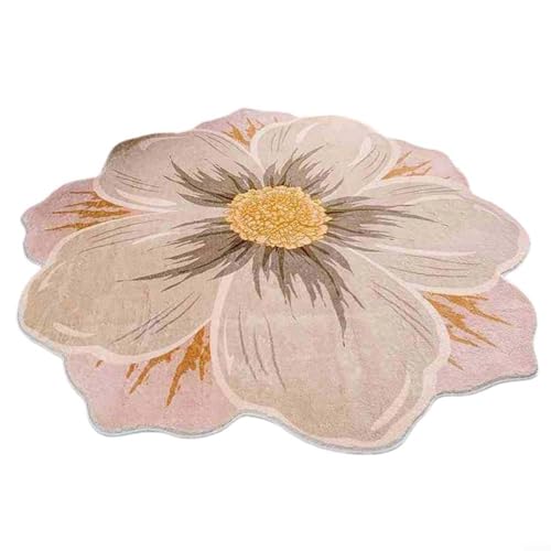 Sandyseptember 40 x 40 cm Blumenform Bodenmatte, Kaschmirimitat Teppich Jade Gold Schlafzimmer dekorativ Teppich weich dick Kommode Fußmatte Wohnzimmer (B) von Sandyseptember