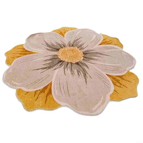 Sandyseptember 40 x 40 cm Blumenform Bodenmatte, Kaschmirimitat Teppich Jade Gold Schlafzimmer dekorativ Teppich weich dick Kommode Fußmatte Wohnzimmer (C) von Sandyseptember