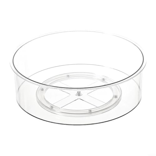Sandyseptember Drehbares Gewürzregal Lazy Susan Organizer für Küche oder Badezimmer, platzsparende Schreibtisch-Aufbewahrungsbox mit 360° Drehung, stabiler Kunststoff für Arbeitsplatte oder von Sandyseptember