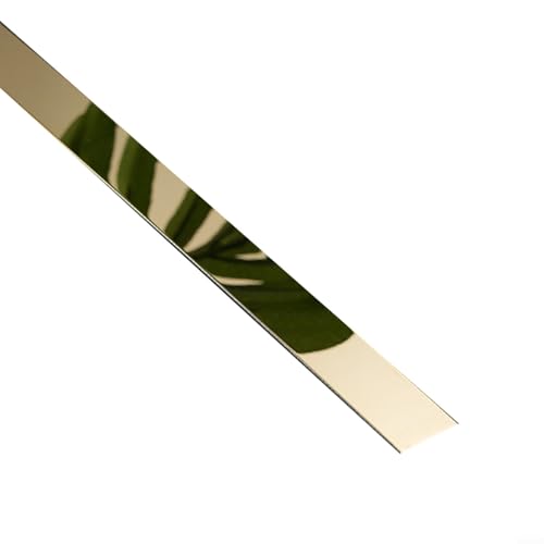 Sandyseptember Edelstahl-Zierleiste, flache Metallleiste für Decken-, Wand- und Möbelkanten (gelb) von Sandyseptember