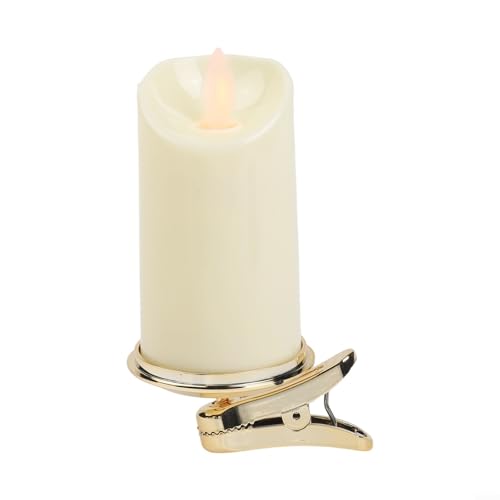 Sandyseptember Flammenlose Weihnachtsbaumkerzen mit abnehmbaren Clips und flackerndem 3D-Flammen-Effekt für sichere Weihnachtsdekorationen im Innenbereich und festliche Atmosphäre (Gold) von Sandyseptember