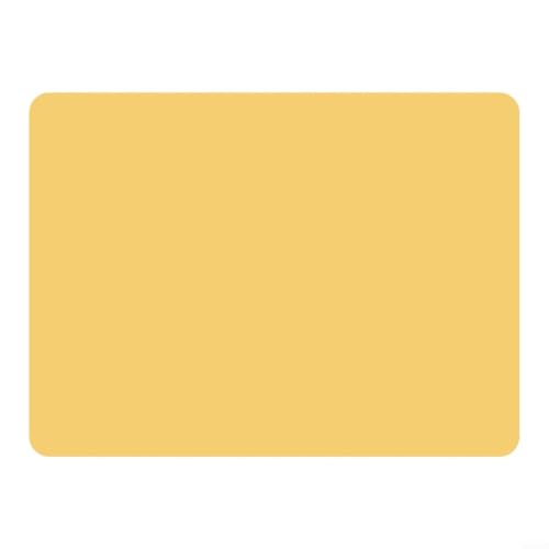 Sandyseptember Flexible Silikonmatten zum Schutz vor Hitze von Tassen und Töpfen, rutschfeste matte Unterseite, Set mit drei 40 x 30 cm Matten für Küche und Esszimmer (gelb) von Sandyseptember