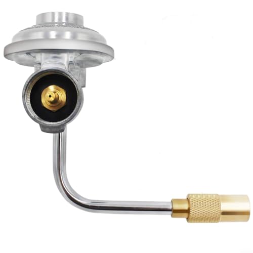 Sandyseptember Für 0,5 kg Gaszylinder, tragbarer Propangasregler mit 1,2 m oder 1,8 m Schlauch, kompatibel mit Grills, Campingkocher und Outdoor-Kochgeräten (Steuerventil) von Sandyseptember