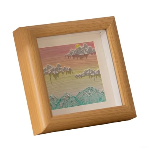 Sandyseptember Holz-Bilderrahmen, 15,2 cm, quadratischer Bilderrahmen, für Kinder, Kunstwerk, Heimdekoration (Holzfarbe) von Sandyseptember
